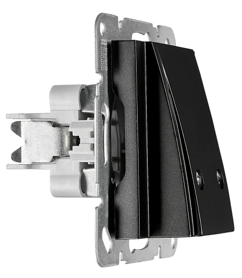 Cable outlet socket with cover, black_3