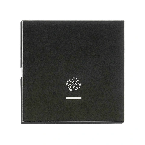 Rocker S 55 with tranparent control window, symbol fan,black