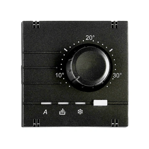 Analog thermostat - top part, heating/cooling, black