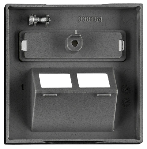 Cover for RJ45 UAE outlet, labelling window, 2-Port, black_1