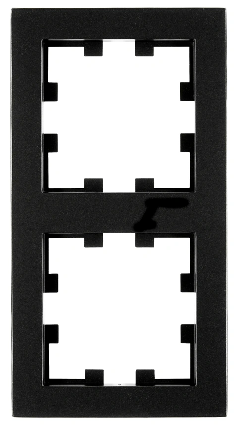 Two gang frame, Design CUBIC, black