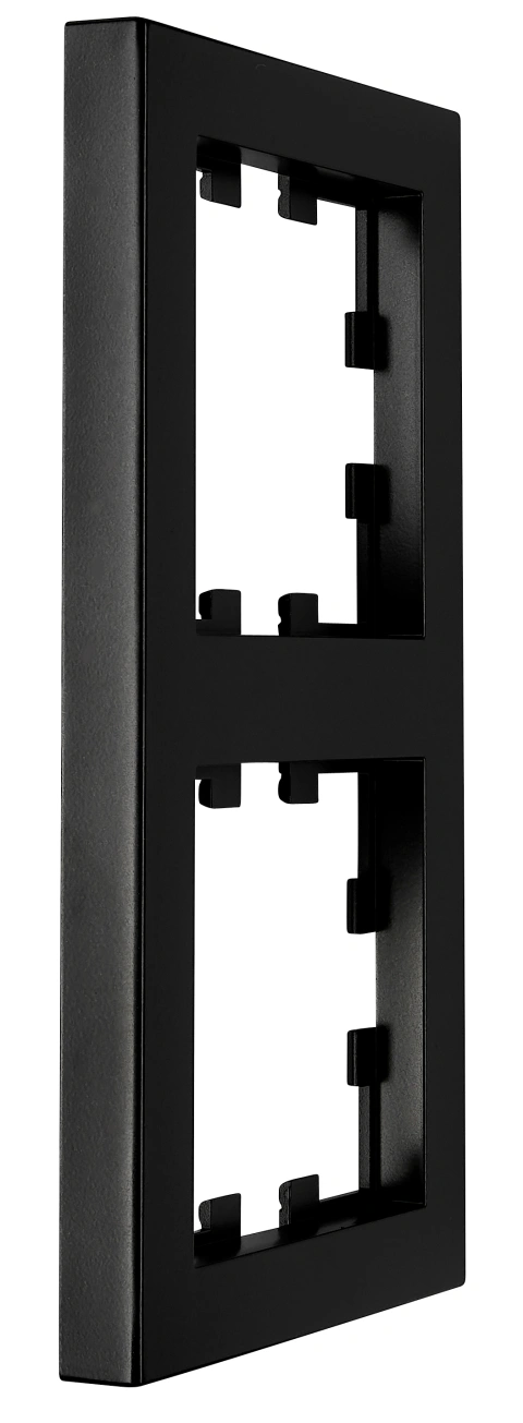 Two gang frame, Design CUBIC, black_2