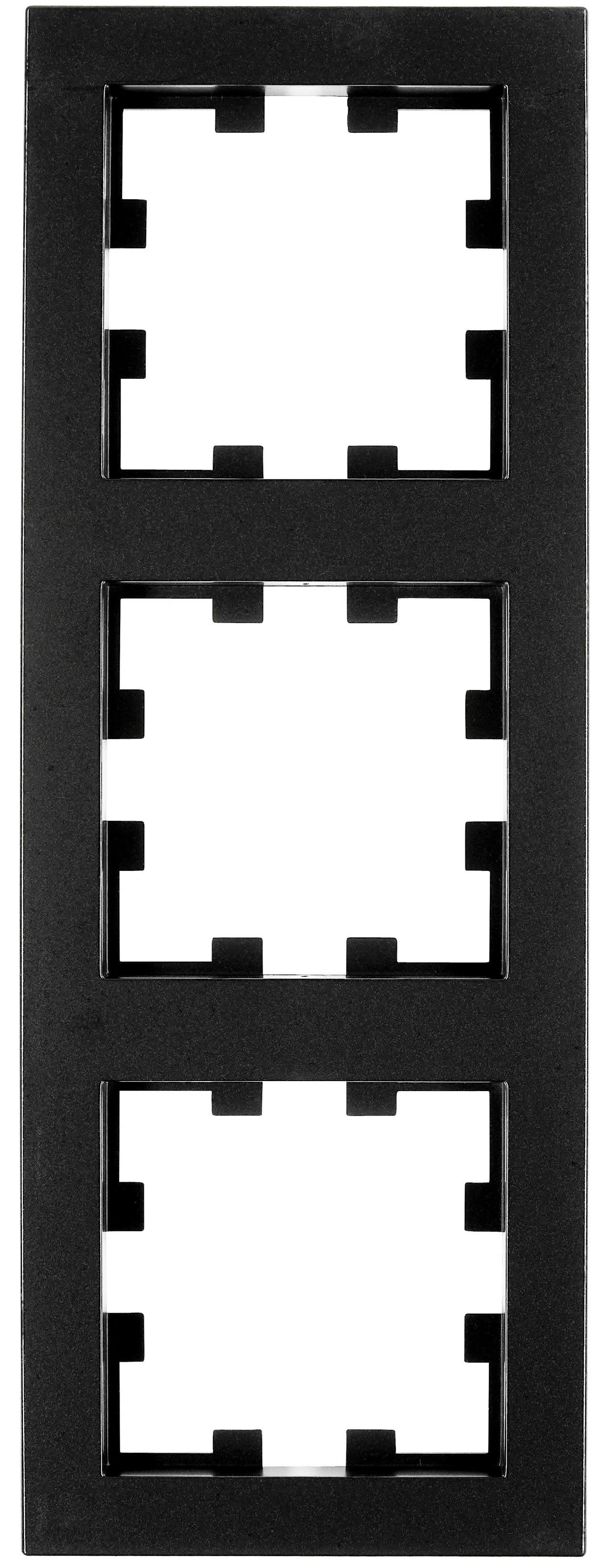 Three gang frame, Design CUBIC, black