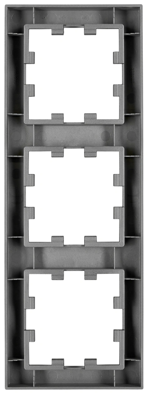 Three gang frame, Design CUBIC, black_1