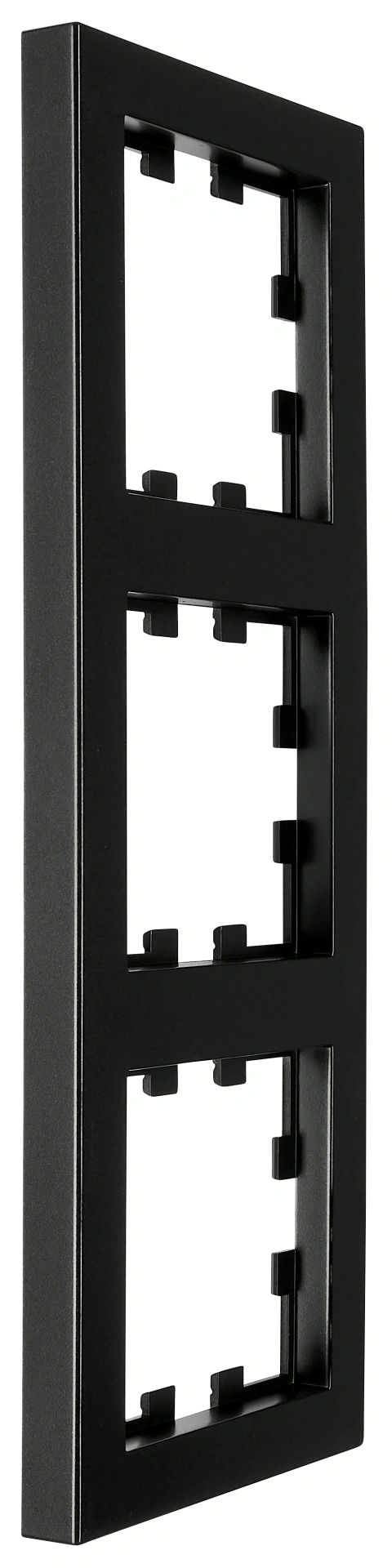 Three gang frame, Design CUBIC, black_2