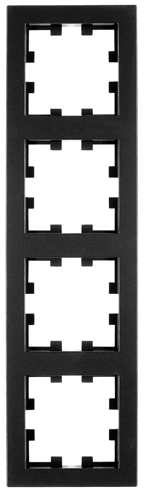 Four gang frame, Design CUBIC, black