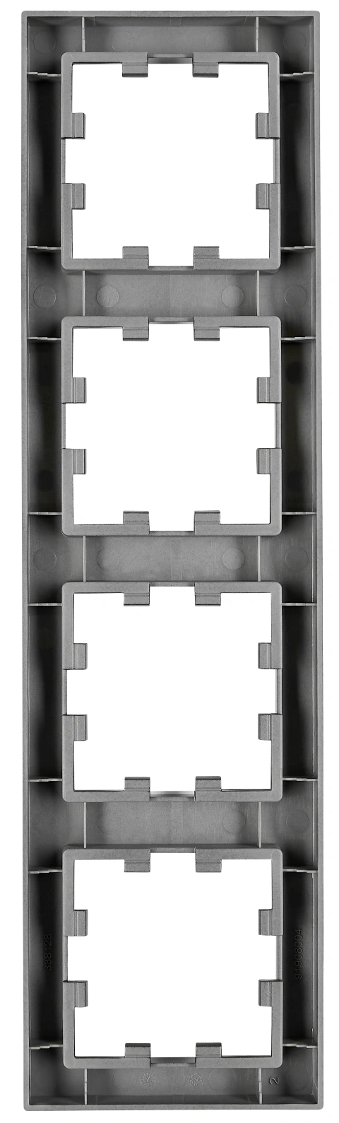 Four gang frame, Design CUBIC, black_1
