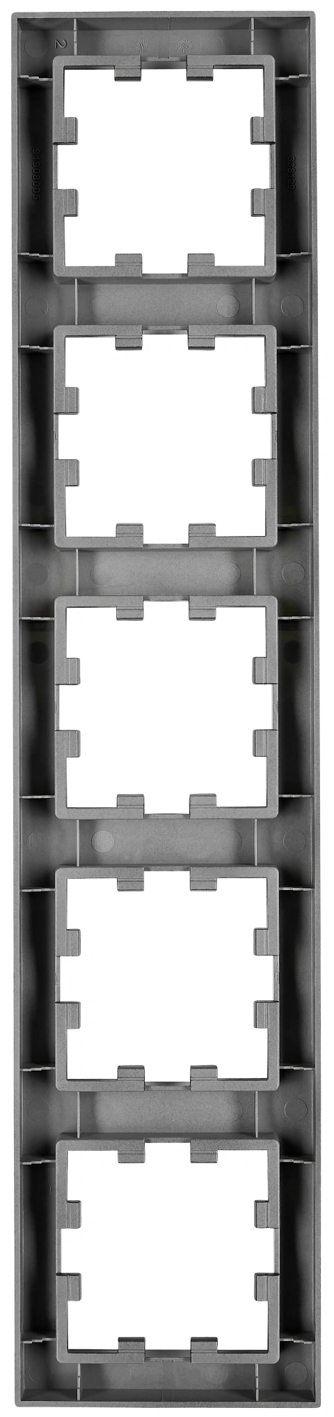 Five gang frame, Design CUBIC, black_1