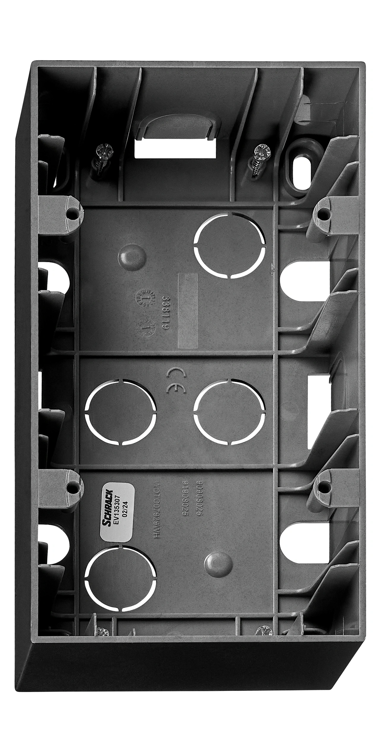 Two gang wall mounting housing, black