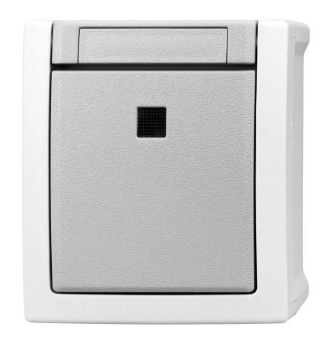 Buton cu 1ND+lumină orientare, 10A, PT, cl. elastice, IP54