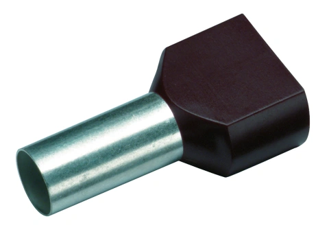 Wire ferrule, Duo 2x1.5mm², L1=8mm, black