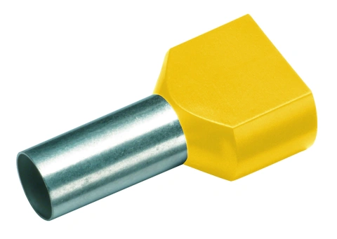 Wire ferrule, Duo 2x6mm², L1=14mm, yellow