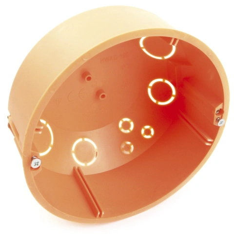 Doză legătură Ø 120 mm, portocalie cu capac alb, clorfree