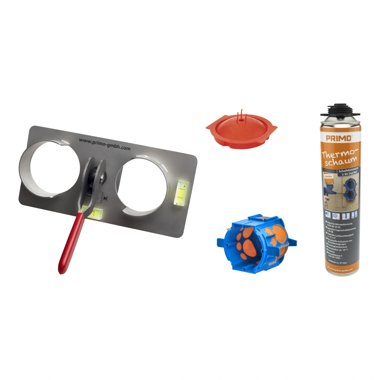 Thermo box set with drilling template