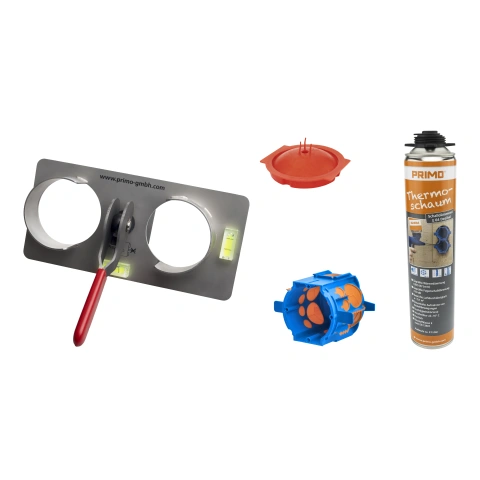 Thermo box set with drilling template