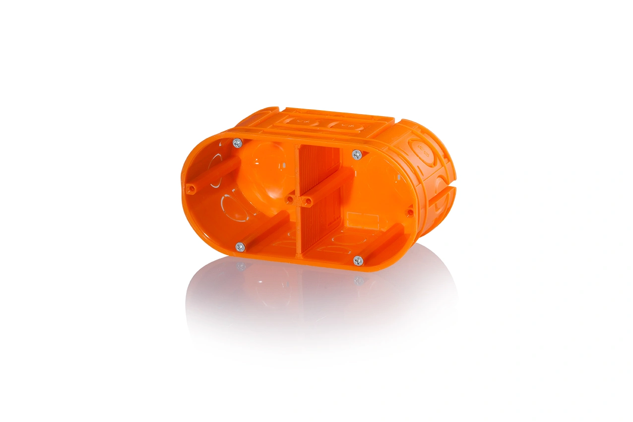 Doză aparat perete solid, doublă, șuruburi 2p x 60mm