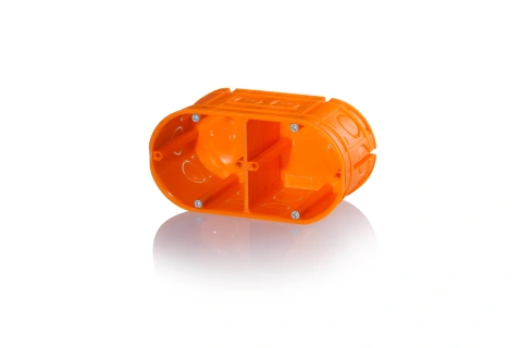 Doză aparat perete solid, doublă, șuruburi 2p x 60mm