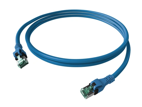 Patchcablu Cat.6a push pull ecranat RJ45 albastru ,LS0H,7,5m