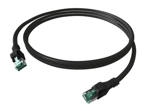 Patchcablu Cat.6a push pull ecranat RJ45 negru ,LS0H, 5m
