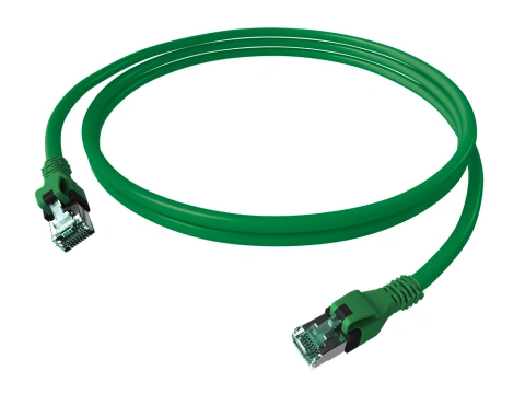 Patchcablu Cat.6a push pull ecranat RJ45 verde , LS0H, 10m