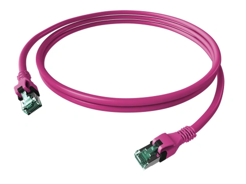 Patchcablu Cat.6a push pull ecranat RJ45 violet ,LS0H, 3m