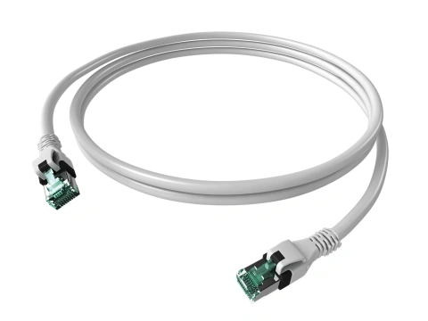 Patchcablu Cat.6a push pull ecranat RJ45 alb ,LS0H, 5m