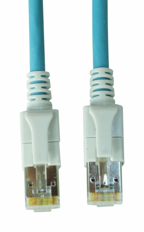 Patchcablu Cat6a cu LED ecranat RJ45 albastru 10GB 10m