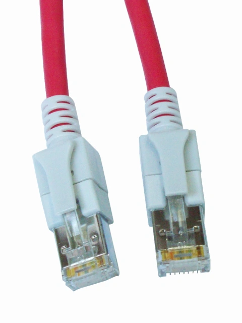 Patchcablu Cat6a cu LED ecranat RJ45 rosu 10GB 10m