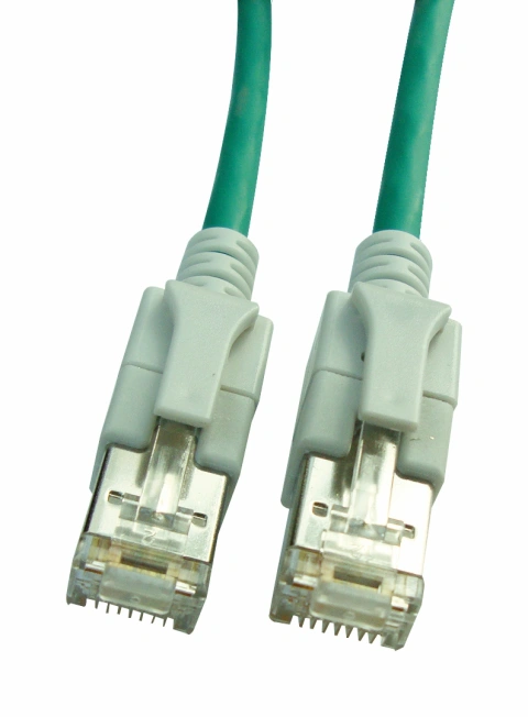 Patchcablu Cat6a cu LED ecranat RJ45 verde 10GB 1m