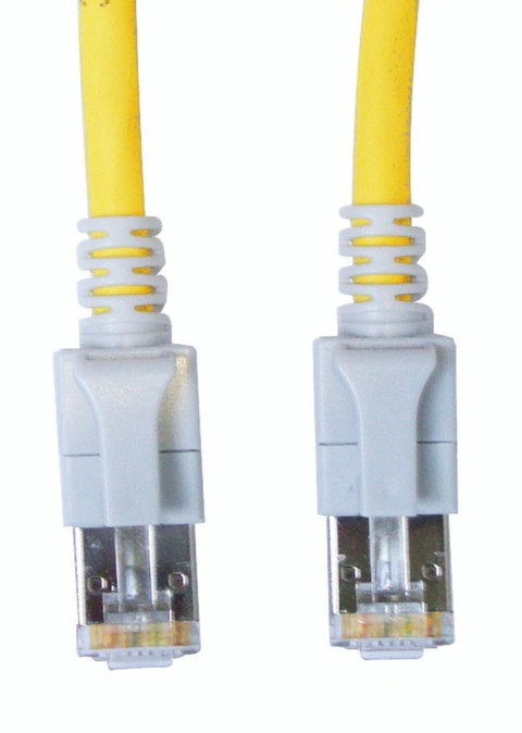 Patchcablu Cat6a cu LED ecranat RJ45 galben 10GB 5m