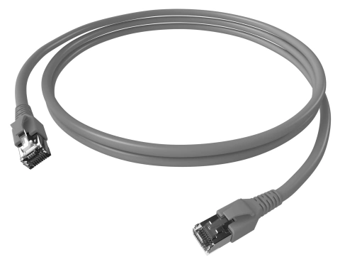 Patchcablu Cat.6a/10GB ecranat RJ45,LS0H,gri 0,5m