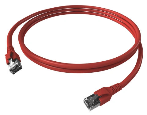 Patchcablu Cat.6a/10GB ecranat RJ45,LS0H,roşu 10m