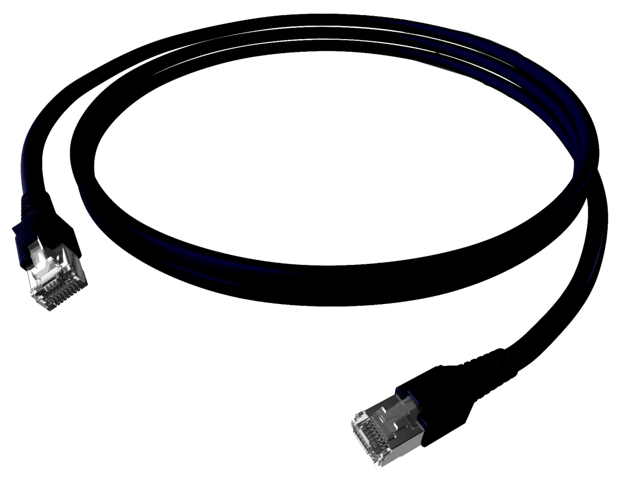 Patchcablu Cat.6a/10GB ecranat RJ45,LS0H,negru 10m