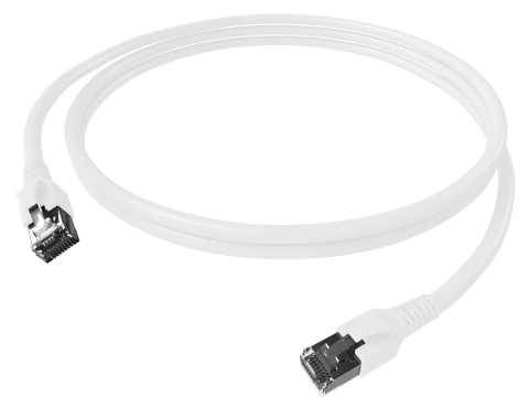 Patchcablu Cat.6a/10GB ecranat RJ45,LS0H,alb 0,5m