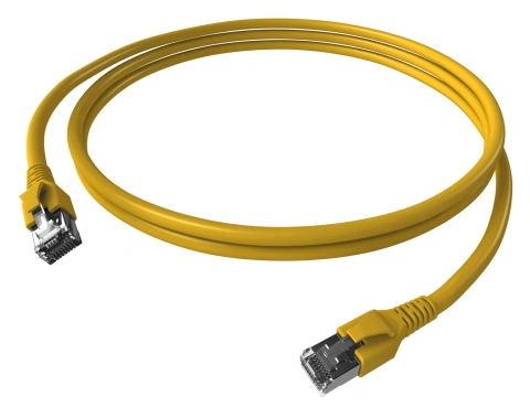 Patchcablu Cat.6a/10GB ecranat RJ45,LS0H,galben 2m