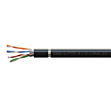 Cablu S/FTP Cat.7, 4x2xAWG23/1, 1000Mhz, PE OUTDOOR, negru
