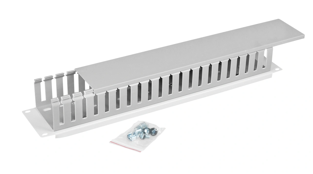 Organizator canal cablu 19' 2U, RAL7035