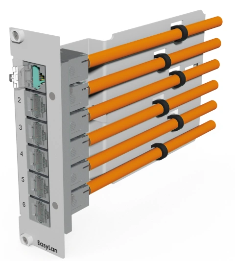 preLink/fixLink -Slot Module for 6xRJ45, 7TE, for Modul Rack