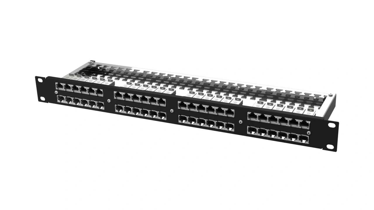 preLink DC-Panel 19" 1U 48x RJ45 Cat.6a, AWG 24-22
