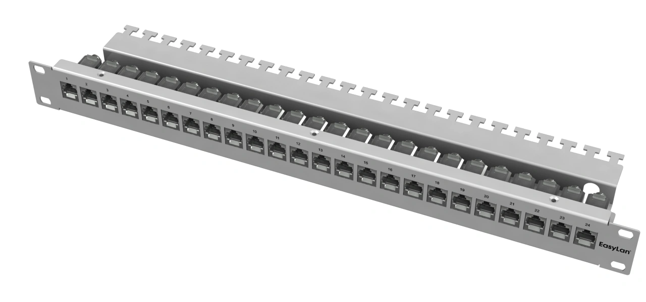 preLink/fixLink Panel 19" 1U 24xRJ45 RAL7035