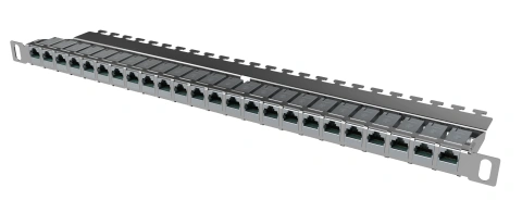 preLink/fixLink Panel 19" 0.5U 24xRJ45, Stainless Steel