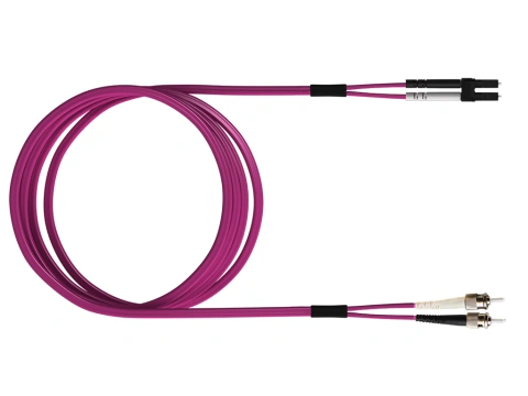 FO Patch Cord Premium, Duplex, LCD/ST, G50/125, OM4, 5m