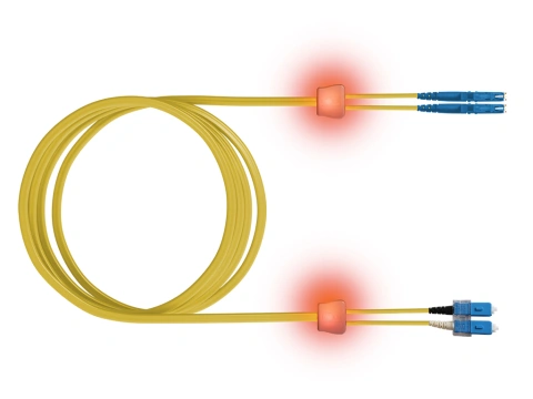 FO LED Patch Cord, Duplex, E2000/SCD, E09/125 OS2, 10m