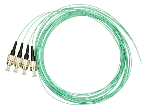 Pigtail FC, 50/125µm OM3, 2m, Easy Strip,Aqua,4buc