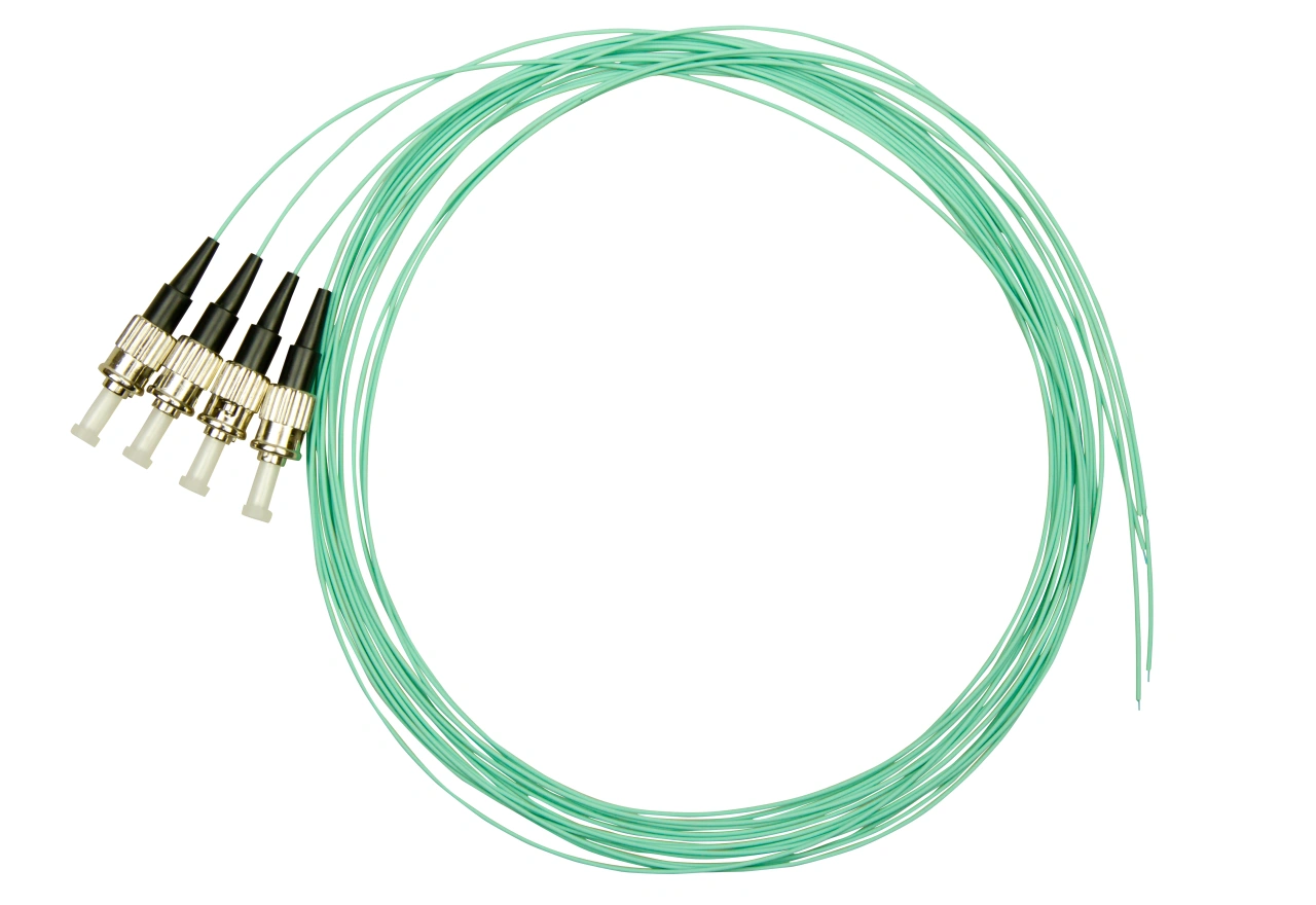 Pigtail ST, 50/125µm OM3, 2m, Easy Strip,Aqua,4buc