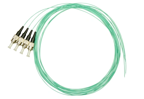 Pigtail ST, 50/125µm OM3, 2m, Easy Strip,Aqua,4buc