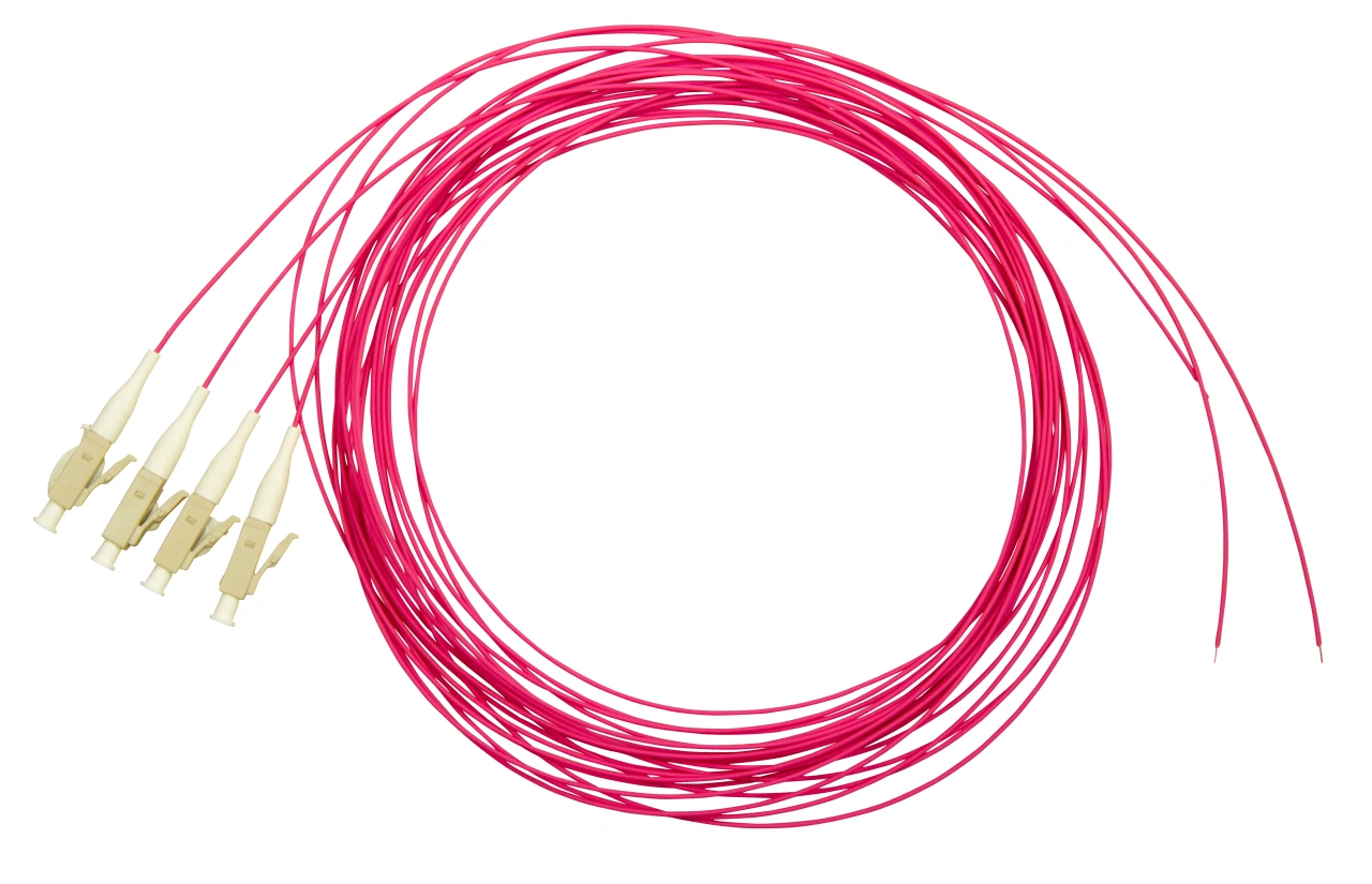 Pigtail LC, 50/125µm OM4, 2m, Easy Strip, Violet,4buc