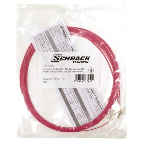 Pigtail LC, 50/125µm OM4, 2m, Easy Strip, Violet,4buc_4