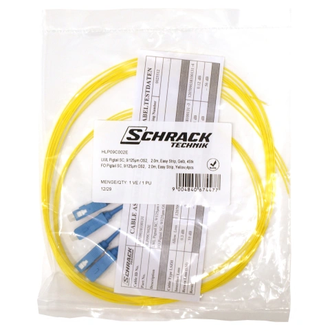 Pigtail SC, 9/125µm OS2, 2m, Easy Strip, galben,4buc_4