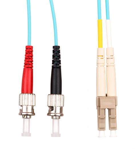 Patchcablu duplex LC/ST, 50/125µm OM3, LS0H-3, aqua, 2m